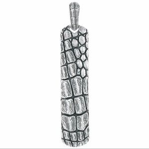 David Yurman Silver Mens Gator Ingot Tag Pendant